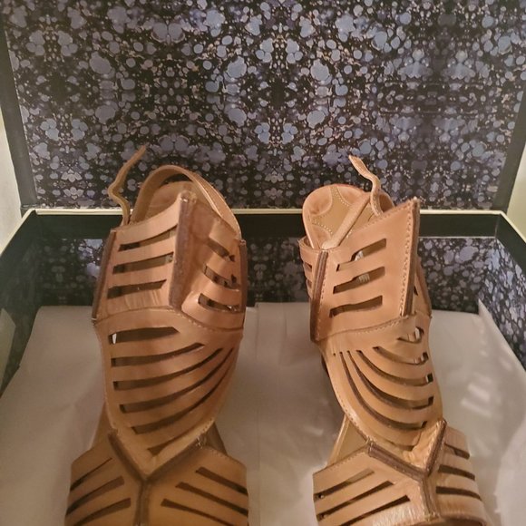 Leon Max Euthalia Wedge Sandals - 8 - Picture 2 of 5